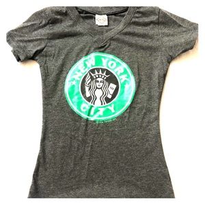 V-neck Tee New York Starbucks shirt